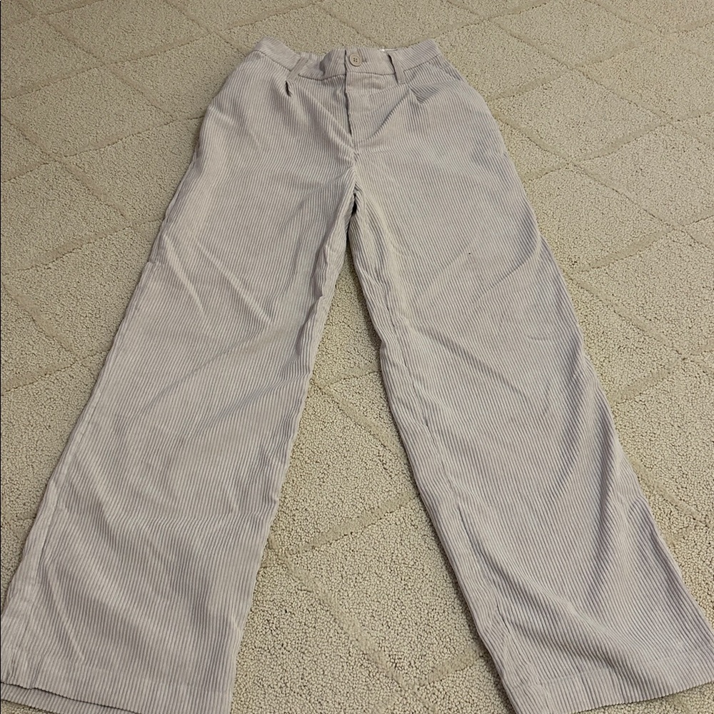 H&M Cream Ribbed Waist Pants